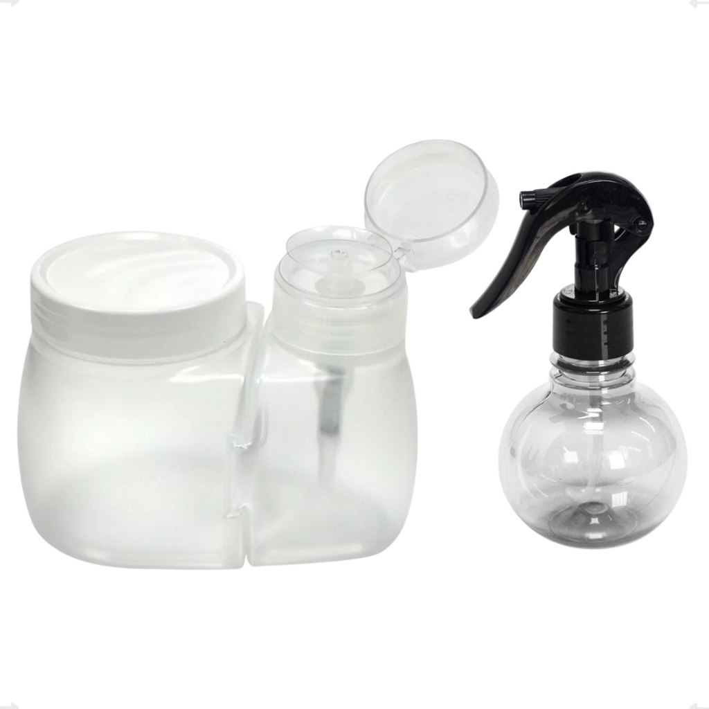 Kit Profissional de Acetona com Dosador e Borrifador 180ml – Praticidade e Elegância para Manicures