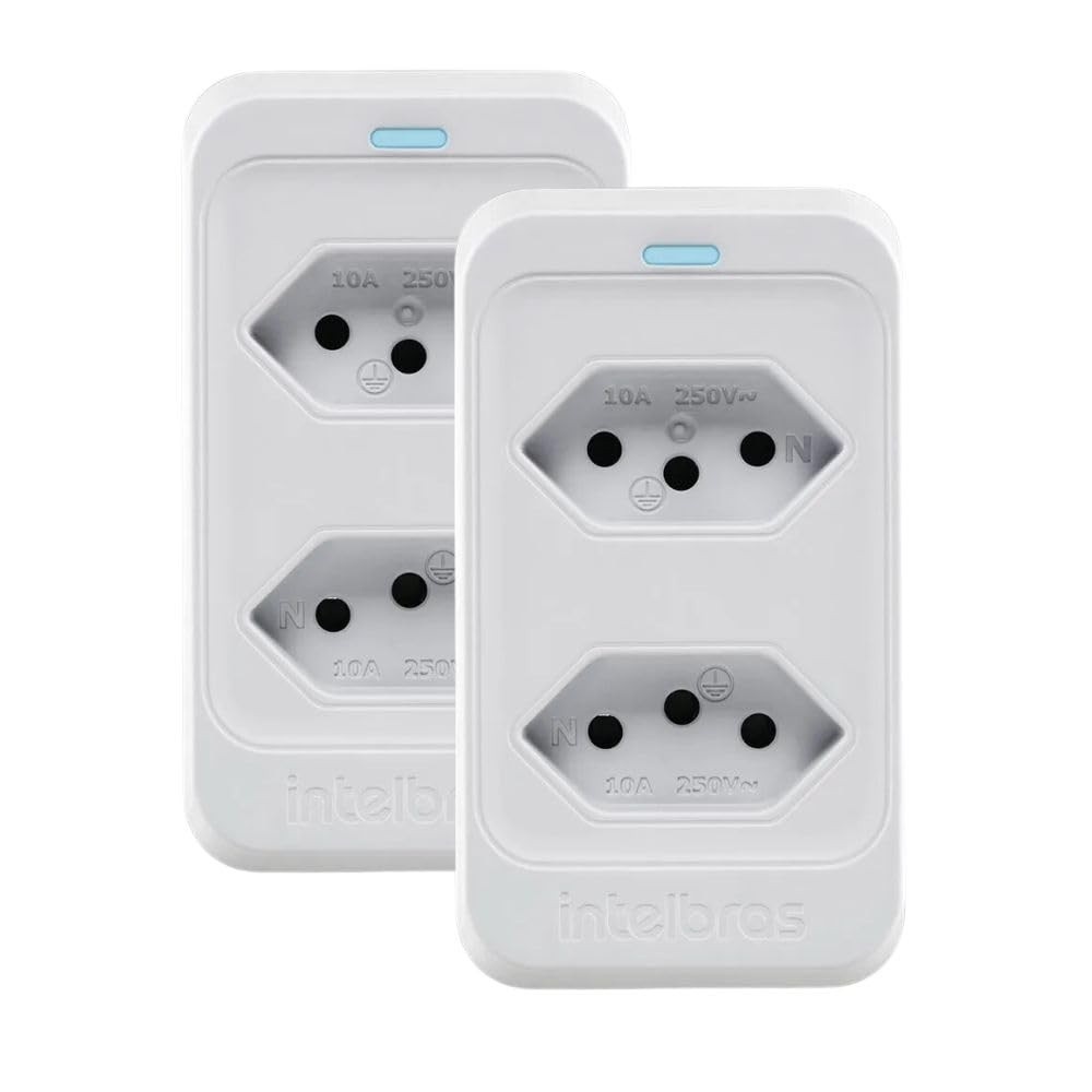 Kit 2 Tomadas Inteligentes Intelbras EPS 302: Proteção Total Contra Surtos para Seus Eletrônicos