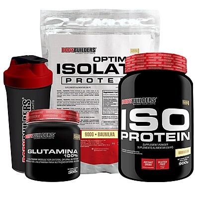Kit Proteína Total: Iso + Whey + Glutamina