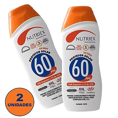 Kit Protetor Solar FPS 60 Nutriex: 2 Unidades de 120ml