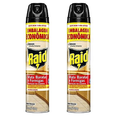 Kit Raid Aerossol Base Água 420ml: Elimine Baratas e Formigas com 24h de Proteção