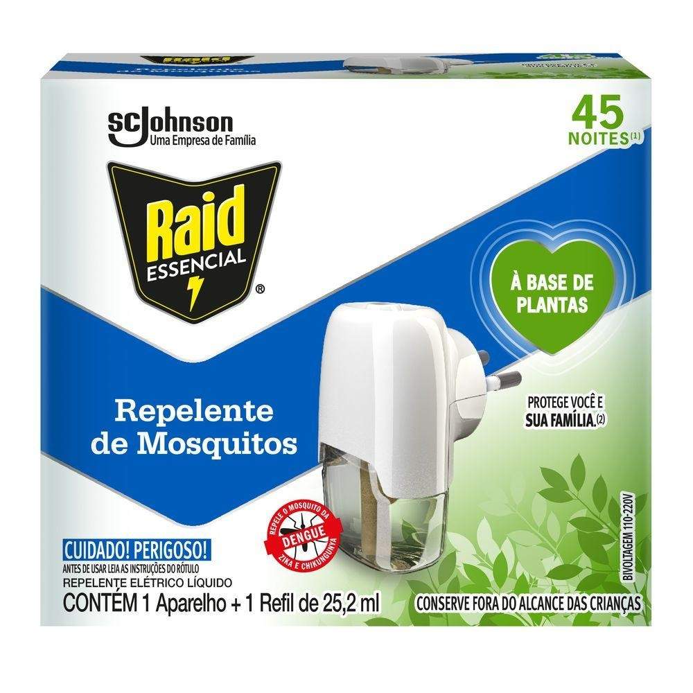 Kit Raid Elétrico + Refil 45 Noites: Proteção Natural contra Mosquitos