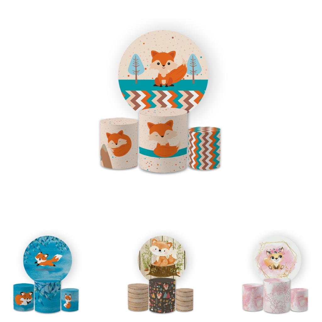 Kit Raposa Festa: Painel e Cilindros Incríveis!