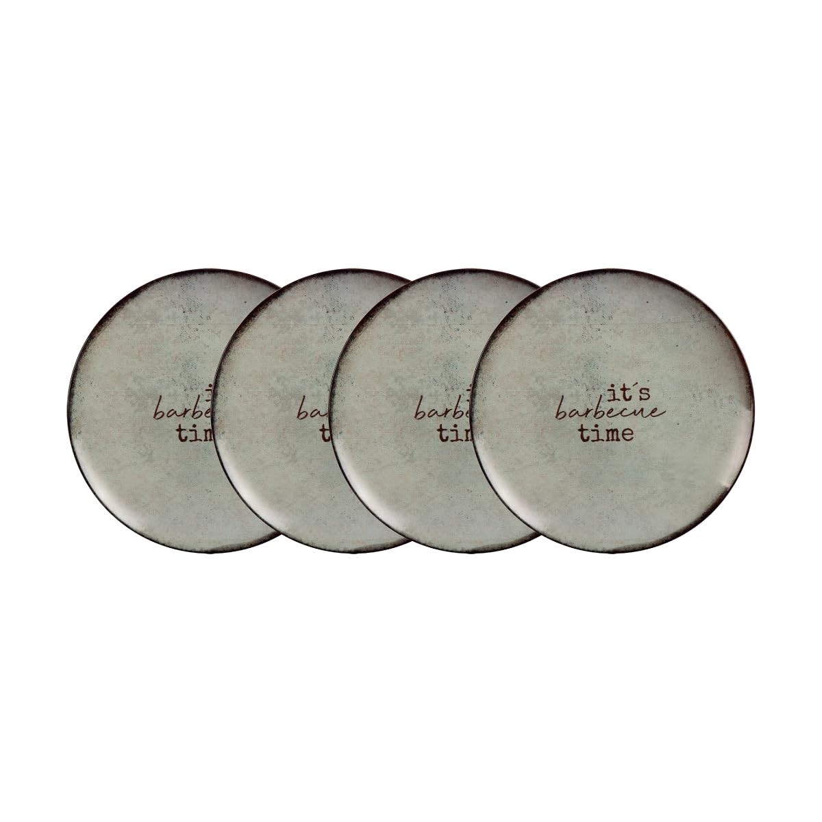 Kit Prato Raso Tramontina Churrasco Rustic 28 cm - 4 Peças em Porcelana