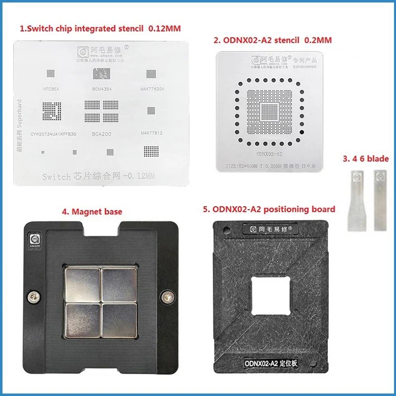 Kit Reballing BGA 5in1: Switch, CPU e IC