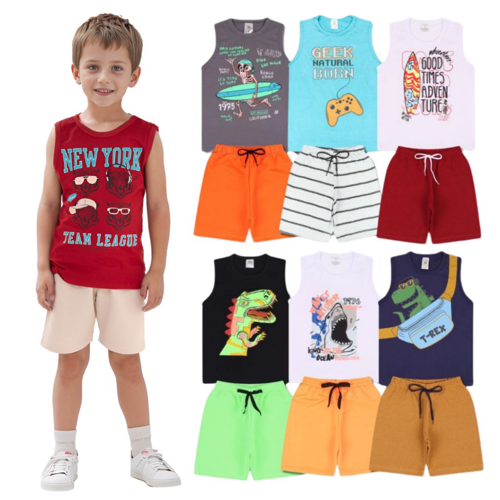 Kit Regata e Bermuda Infantil: Conforto e Estilo!