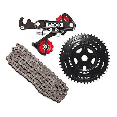 Kit Relação Marchas Bicicleta – Coroa, Corrente e Câmbio Traseiro