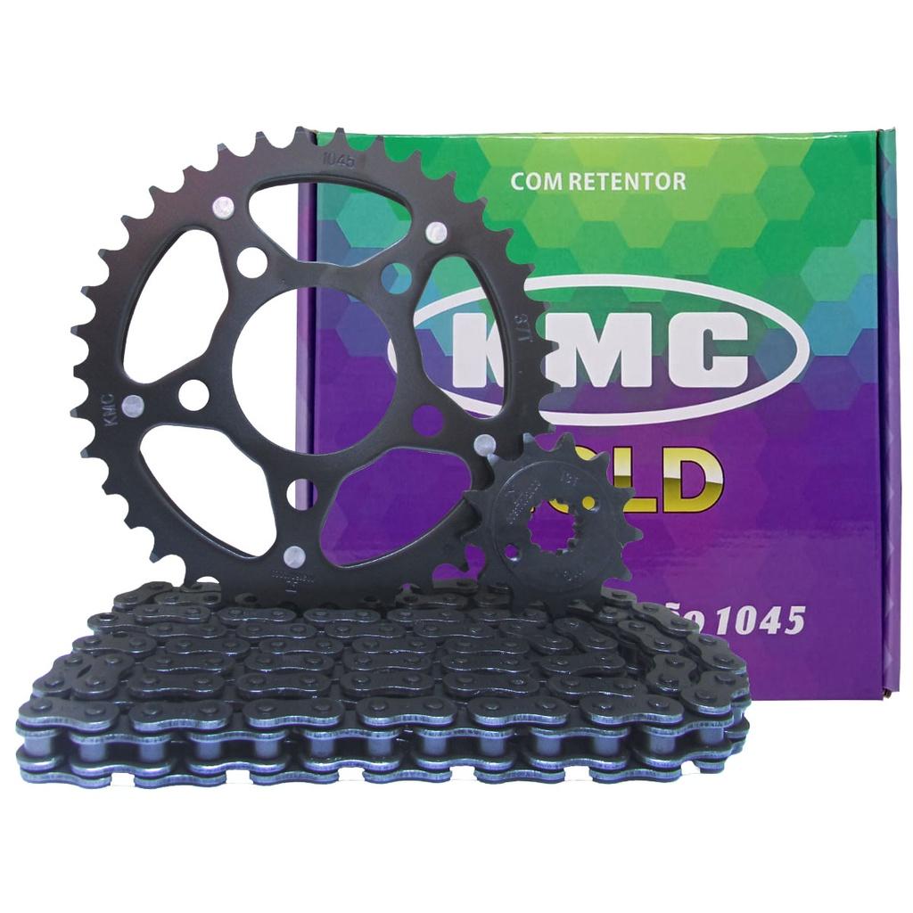 Kit Relação Twister 250: Coroa, Corrente e Pinhão KMC