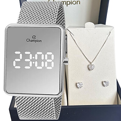 Kit Relógio Champion + Prata 925: Elegância!