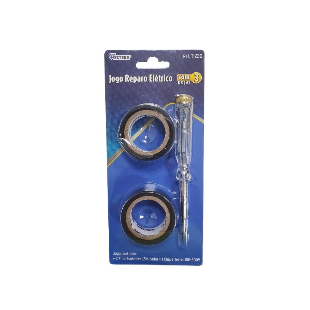 Kit Reparo Elétrico: Chave + 2 Fitas Isolantes 5M