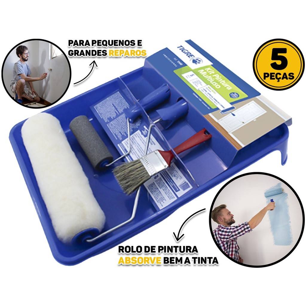 Kit Reparo Pintura Tigre: 5 Peças para um Acabamento Impecável