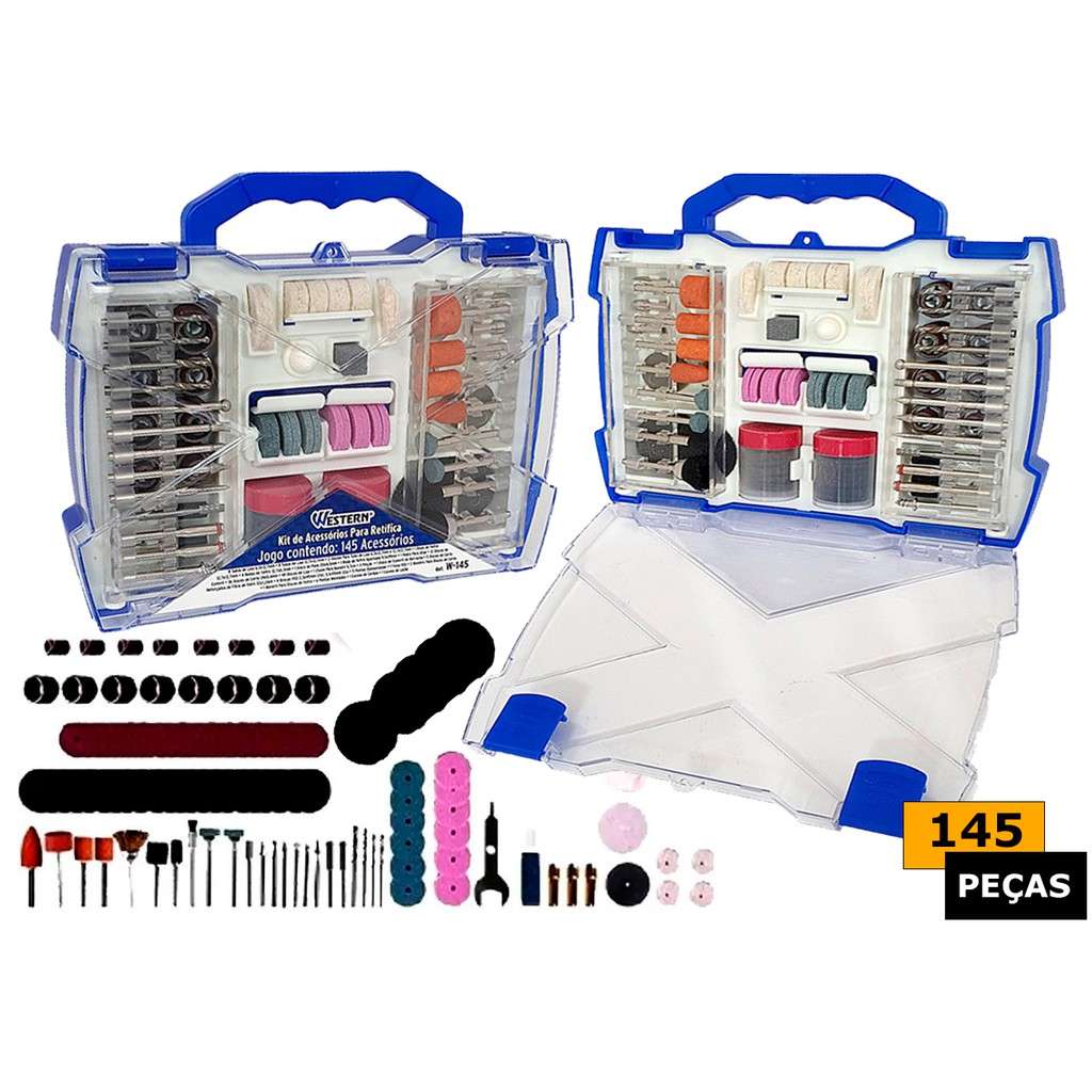 Kit Retífica 145 Peças: Acessórios Profissionais