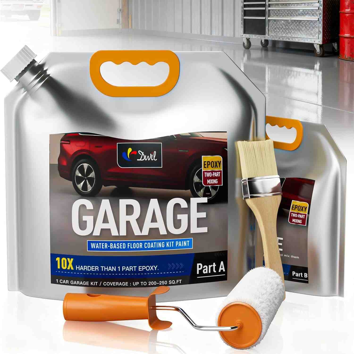 DWIL Kit Epóxi para Chão de Garagem - Revestimento de Alta Durabilidade e Brilho