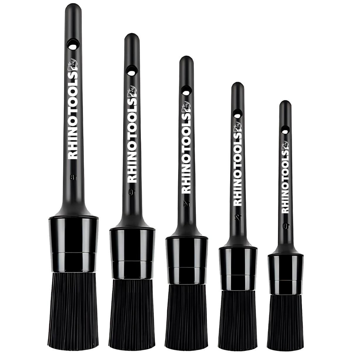 Kit 5 Pincéis Detalhamento Automotivo Rhino Tools: Limpeza Profunda e Segura