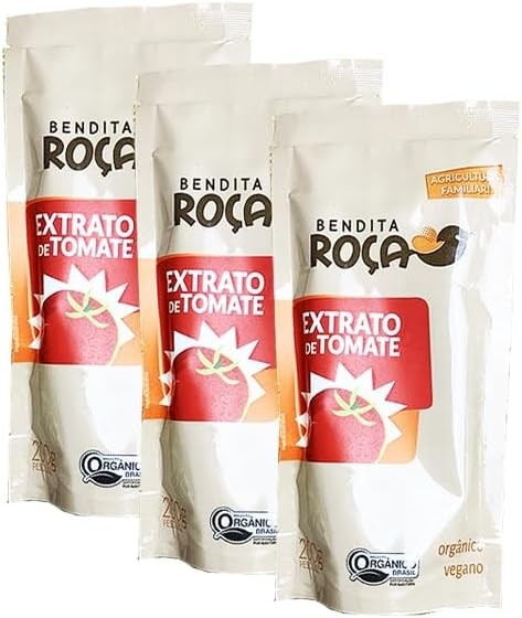 Kit 3x: Extrato De Tomate Orgânico Sachê Bendita Roça 200g