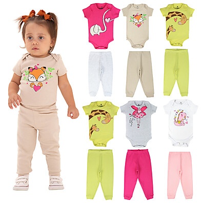 Kit Roupa Bebê Menina: 8 Peças Algodão Conforto