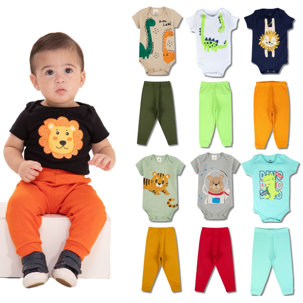 Kit Roupa Bebê Menino: 8 Peças Algodão Conforto!