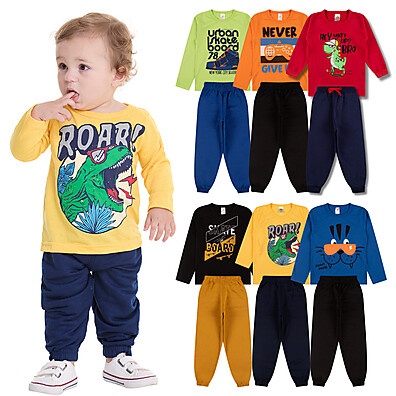 Kit Roupa Bebê Menino: 8 Peças Meia Estação!