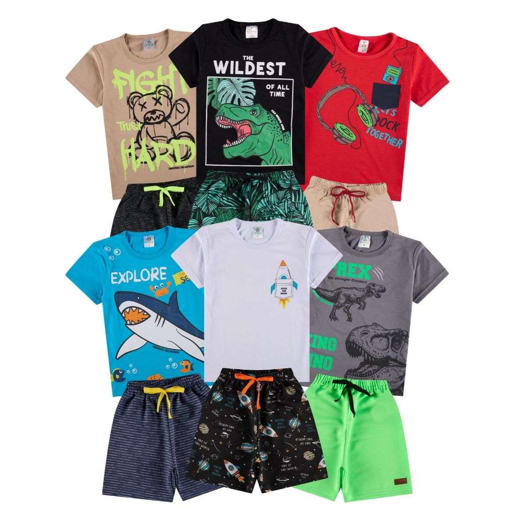 Kit Roupa Infantil Menino Verão: 16 ou 10 Peças!