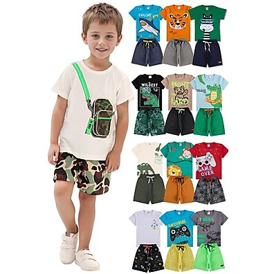 Kit Roupas Infantil Menino Verão – 10 Peças com Estilo e Conforto