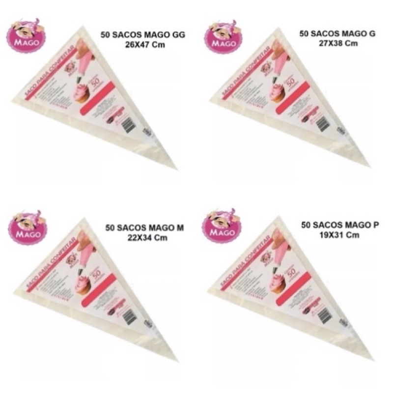 Kit Sacos de Confeitar Profissionais Mago Manga – Tamanhos Variados