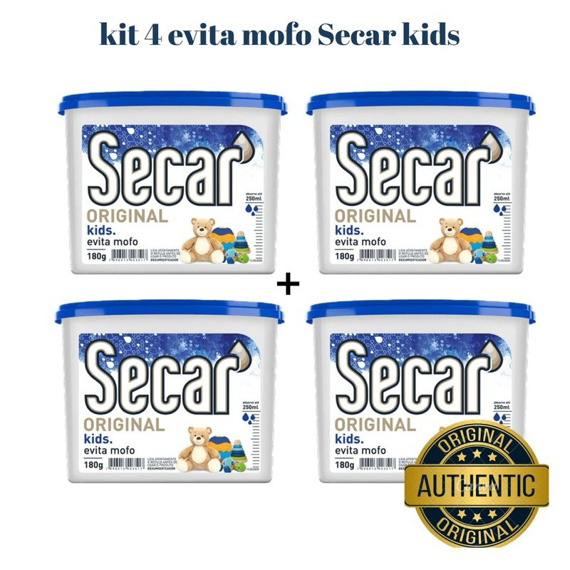 Kit Secar Kids Evita Mofo 180g: Proteção Contra Umidade para Crianças