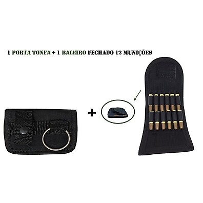 Kit Segurança Tático: Tonfa + Baleiro 12 Munições
