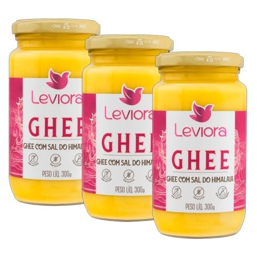 Kit 3X: Manteiga Ghee com Sal do Himalaia Sem Lactose Leviora 300g
