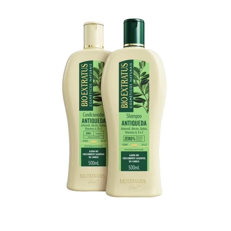 Kit Shampoo e Condicionador Antiqueda Jaborandi 500ml Bio Extratus: Solução Natural para Cabelos Fortes