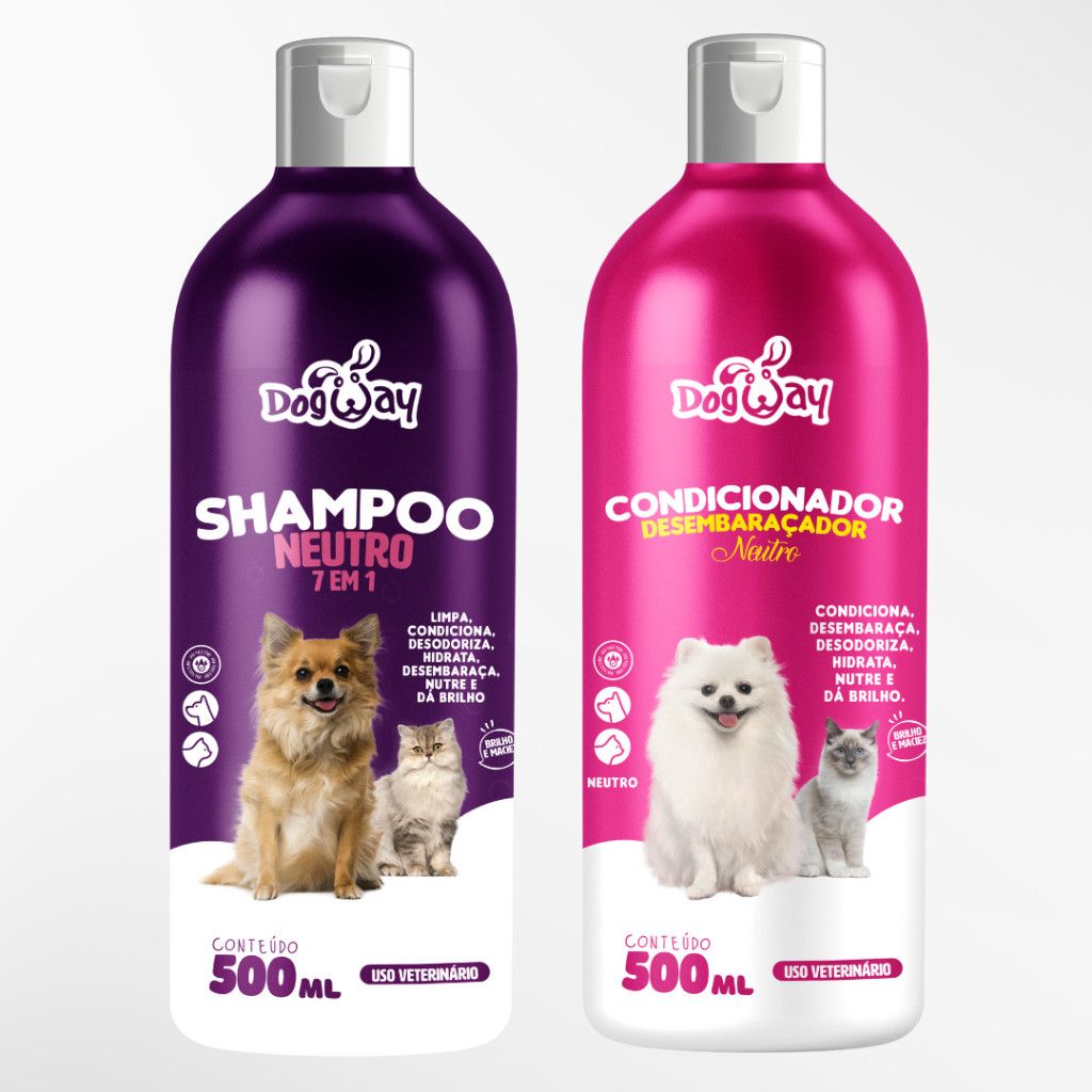 Kit Shampoo e Condicionador para Cães e Gatos: Cuidado Completo e Brilho Intenso