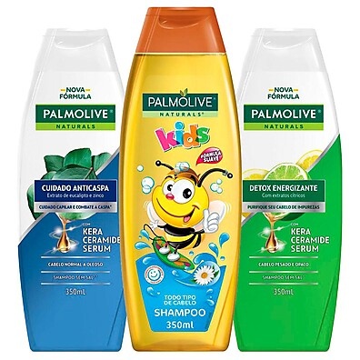 Kit Shampoo Palmolive: Detox, Anticaspa e Kids