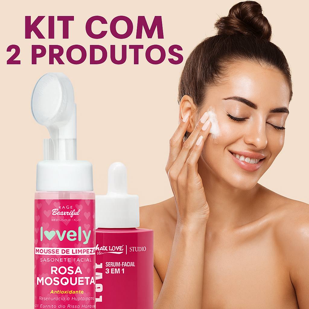 Kit Skincare Rosa Mosqueta: Limpeza e Sérum para Pele Hidratada