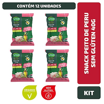 Kit Snack Peito de Peru Vegano Sem Glúten - 12 Unidades