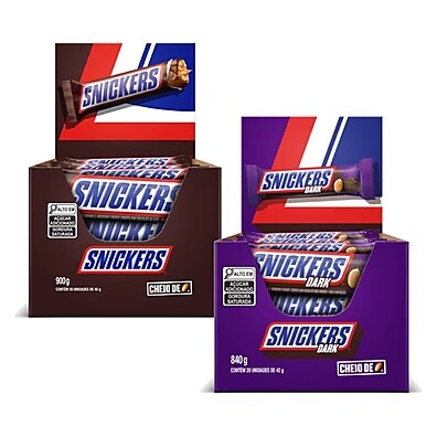 Kit Snickers Original + Dark – Energize com 40 Barras