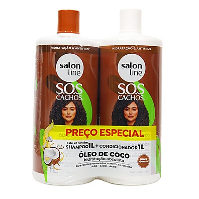 Kit S.O.S Coco Cachos Salon Line: Hidratação Intensa com Coco