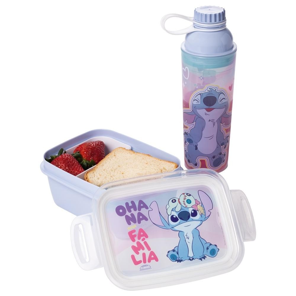 Kit Stitch Plasútil: Garrafa e Marmita para Fãs!