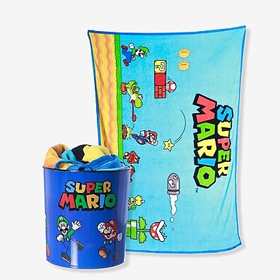 Kit Super Mario: Manta e Balde para Sua Maratona!
