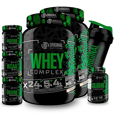 Kit Suplementos: Whey, BCAA, Colágeno +