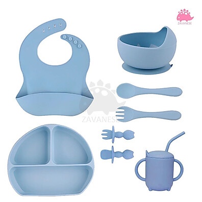 Kit Talheres Bebê Silicone 8Pçs ZAVANESE – Refeição Segura!