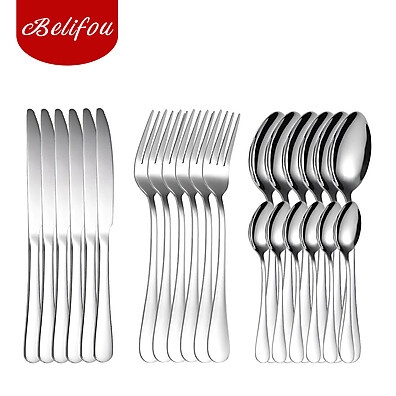 Kit Talheres Belifou 24 Peças Prata - Elegância em Cada Refeição