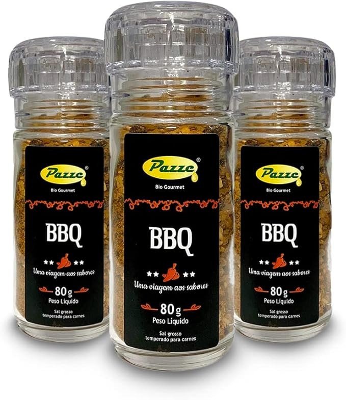 Kit 3 BBQ - Tempero para carnes Moedor Pazze 80g
