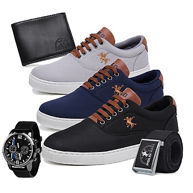 Kit Tênis Masculino + Relógio: Estilo e Praticidade