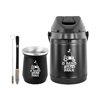 Kit Tereré Completo 2.5L: Preto e Personalizável!