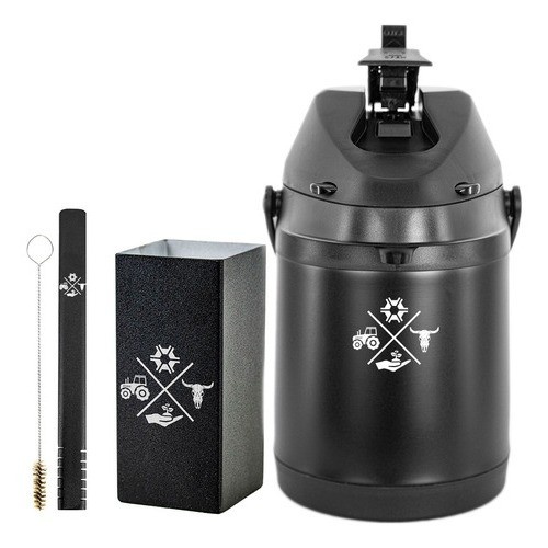 Kit Tereré Inox 2.5L: Copo, Bomba e Garrafa Térmica