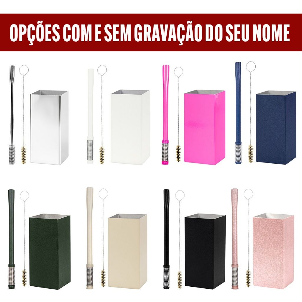 Kit Tereré Inox Completo: Copo, Bomba e Escova