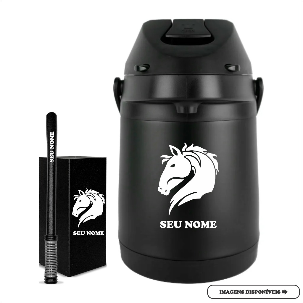 Kit Terere Personalizado: Garrafa, Copo e Bomba