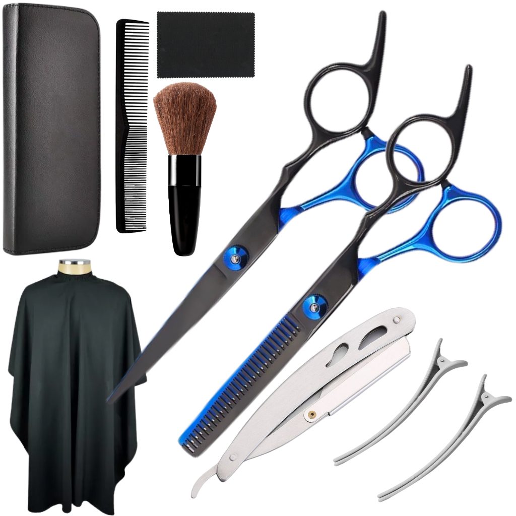 Kit Tesoura Barbeiro Profissional 10 Peças