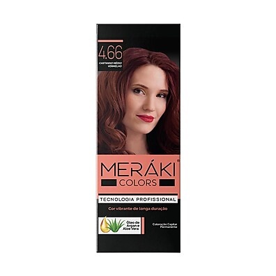 Kit Tintura Meráki Color Castanho Médio Vermelho 4.66 125g