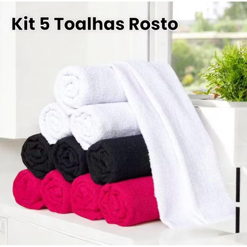 Kit Toalhas de Rosto para Salão e Barbearia 40x70cm