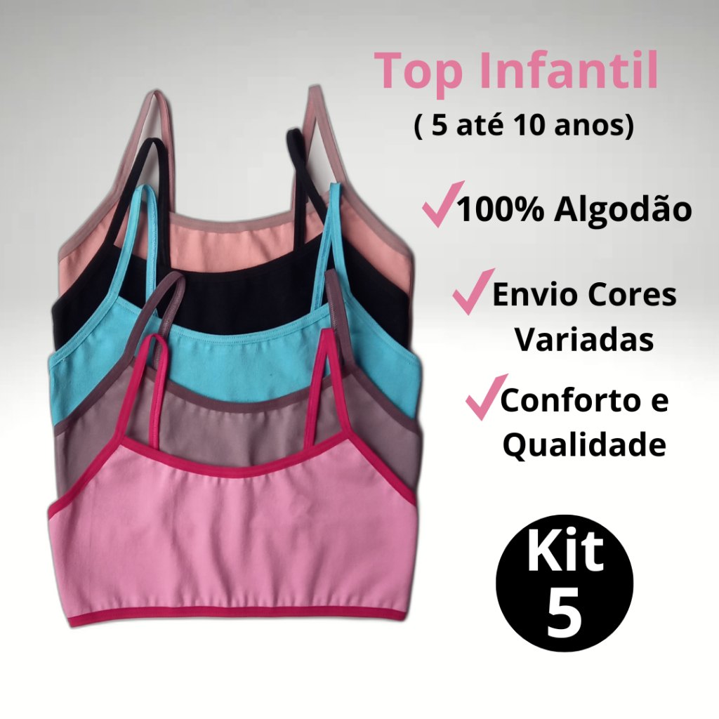 Kit Top Juvenil Menina Moça 100% Algodão – Conforto e Estilo